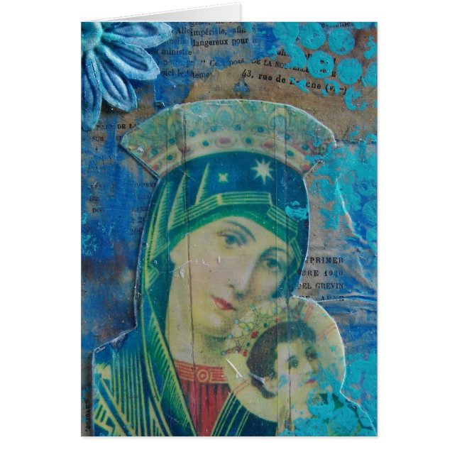 Collage de médias mélangés de Mary et d'enfant (Devant)