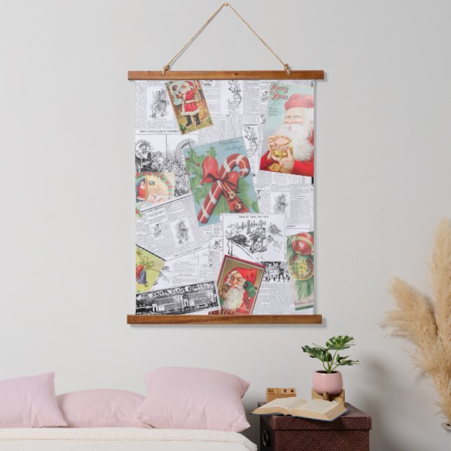 Collage de Noël Tapisserie murale en bois (Chambre à coucher)