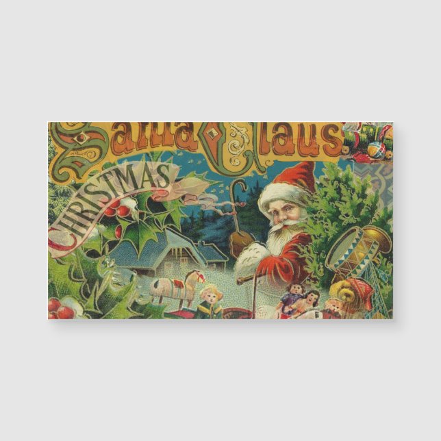 Collage de Noël victorien du Père Noël Antique (Devant)