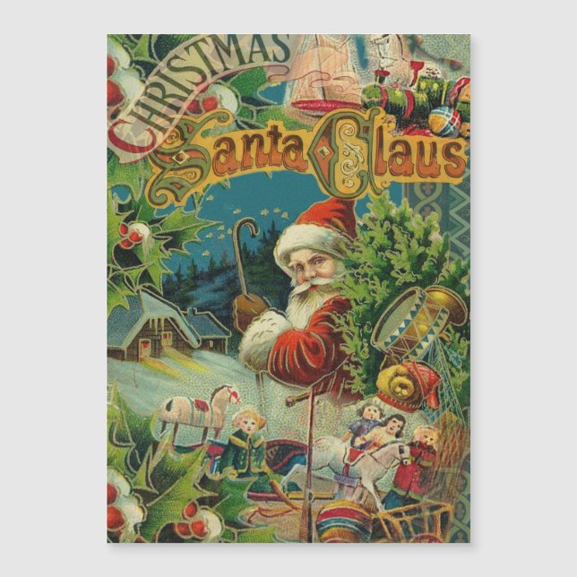 Collage de Noël victorien du Père Noël Antique (Devant)