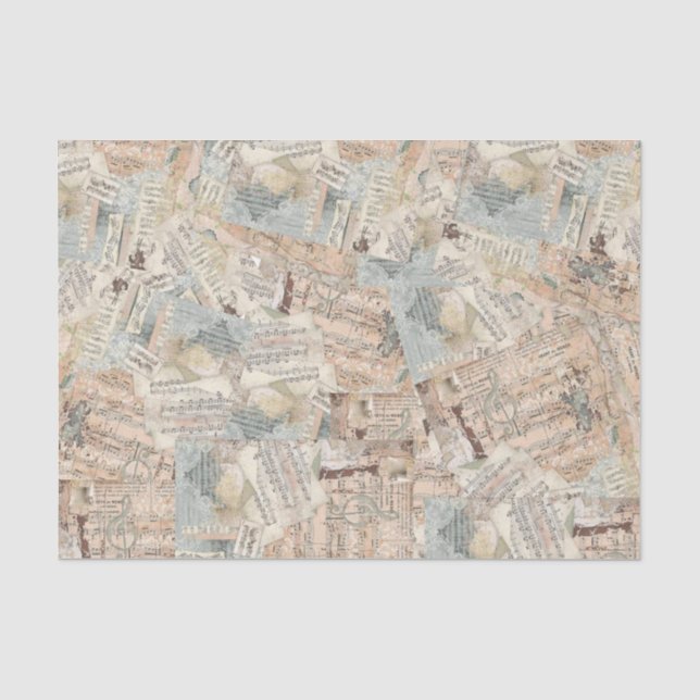 Collage de papier de soie ou decoupage de partitio (Recto)
