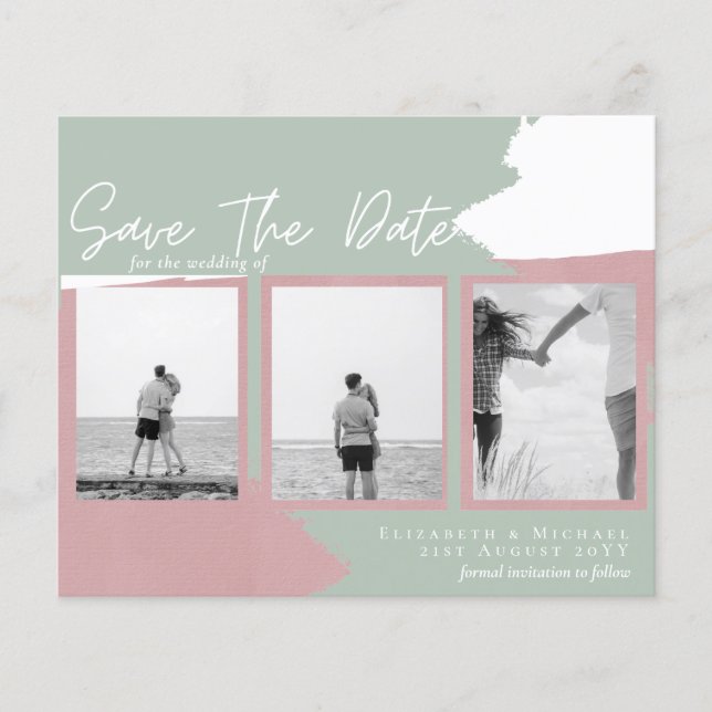 Collage de photos BUDGET Enregistrer Date Abstrait (Devant)