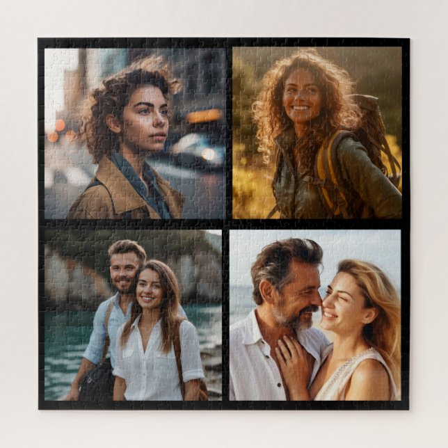 Collage de photos de couples romantiques en puzzle (Vertical)