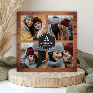 Collage de photos de famille en bois de grange rus