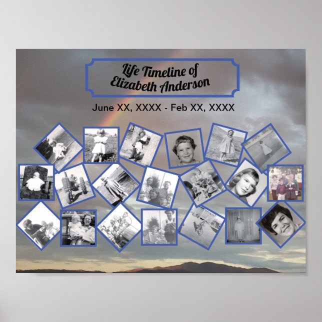 Collage de photos de la chronologie avec affiche a (Devant)