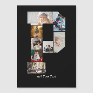 Collage de photos de lettre noir et blanc P