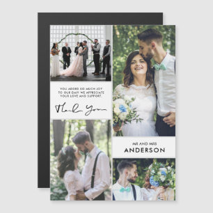 Collage de photos de mariage moderne Merci