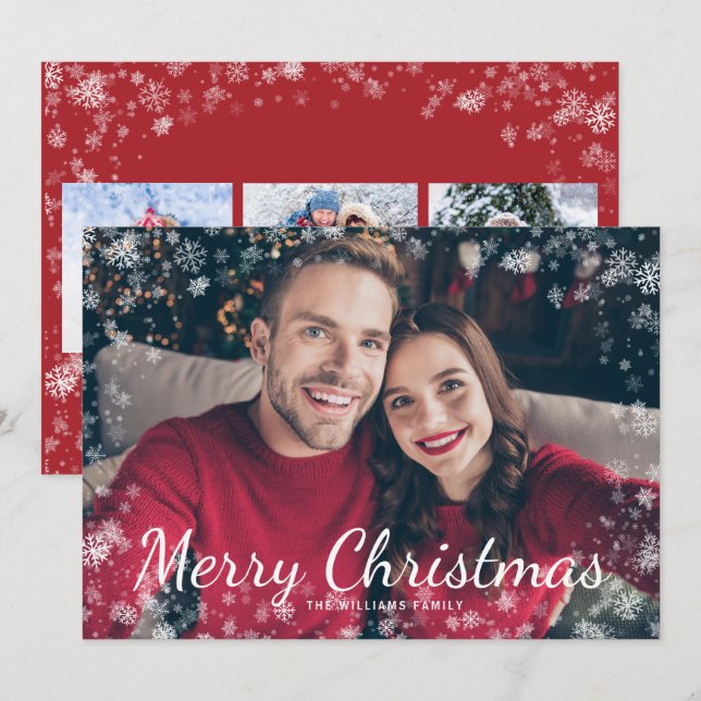 Collage de photos de Noël enneigé pour les Fêtes (Devant / Derrière)