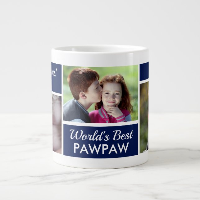 Collage de photos de Pawpaw sur un grand mug géant (Devant)