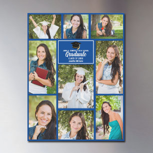 Collage de photos de remise de diplômes bleu Magne