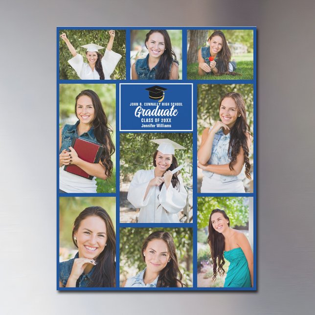 Collage de photos de remise de diplômes bleu Magne (Créateur téléchargé)