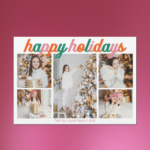 Collage de photos de vacances joyeuses Magnet rose