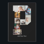 Collage de photos en lettre P noir et blanc<br><div class="desc">Ce collage de photos de monogramme est un design personnalisé qui combine un monogramme audacieux (initiales ou une lettre) avec une collection de photos disposées artistiquement à l'intérieur ou autour de lui. C'est une façon élégante de mettre en valeur des souvenirs tout en ajoutant une touche unique et élégante à...</div>