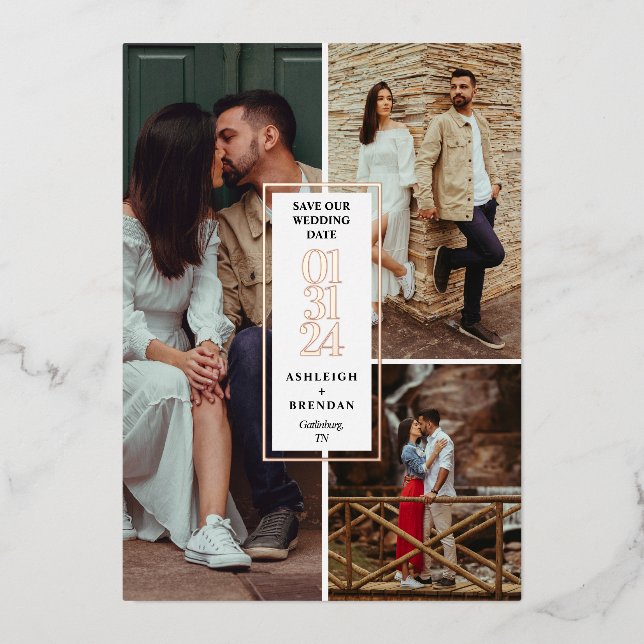 Collage de photos moderne pour carte de sauvegarde (Recto)