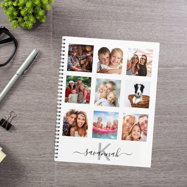 Collage de photos personnalisé monogramme blanc 20 (Créateur téléchargé)