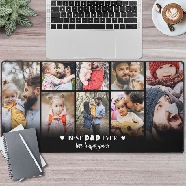 Collage de photos personnalisé pour Papa (Personalized Dad Photo Collage Desk Mat )