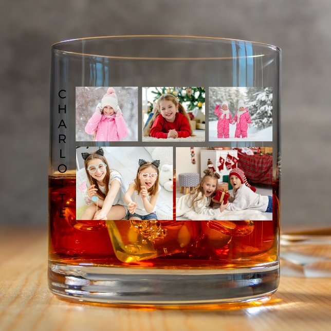 Collage de photos personnalisé Verre à Whisky (Créateur téléchargé)