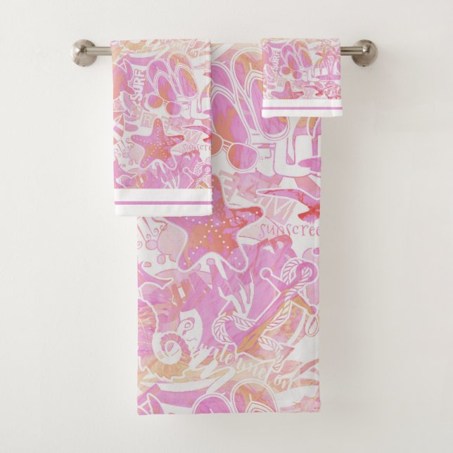 Collage de plage nautique Hot Pink ID840 (En situation)