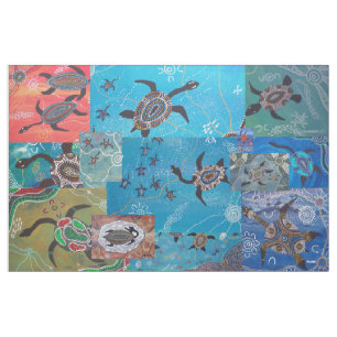 Collage de rêve de tortue tissu autochtone