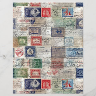 Collage de timbres-poste de fantaisie 5