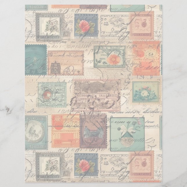 Collage de timbres-poste fantaisistes 6 lumières (Dos)