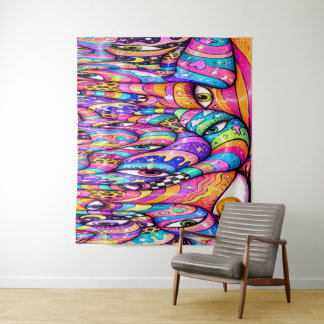 Collage des Yeux qui Fondent | Tapisserie Murale P