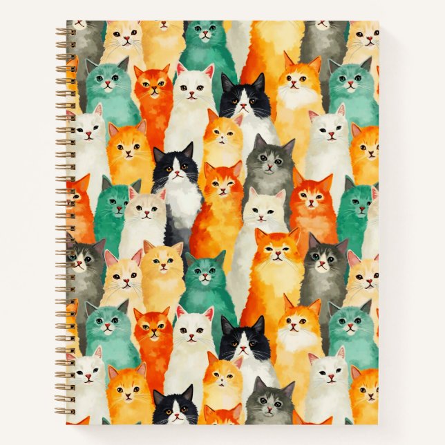 Collage du journal des chats aquarelles (Devant)