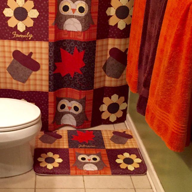 Collage du tissu d'automne - Tapis de bain personn (Créateur téléchargé)