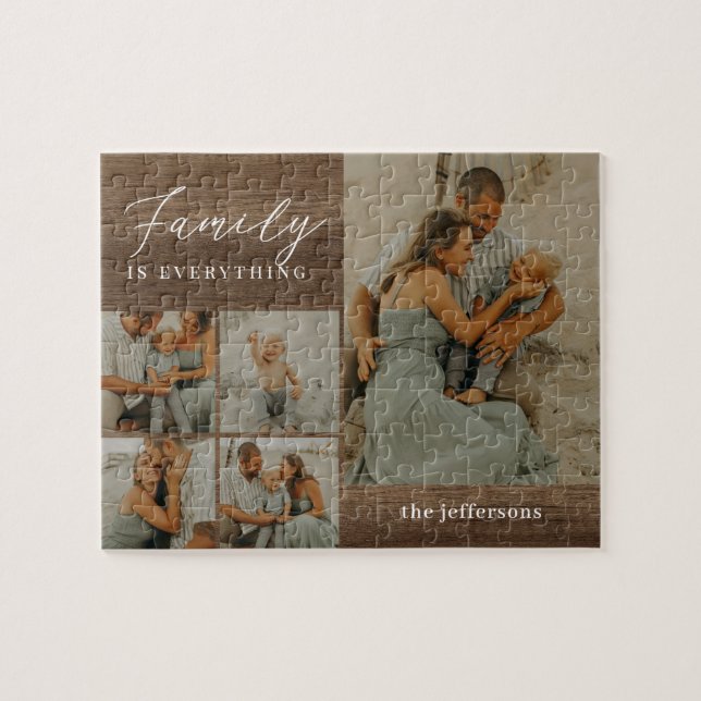 Collage familial Rustique moderne Puzzle personnal (Horizontal)