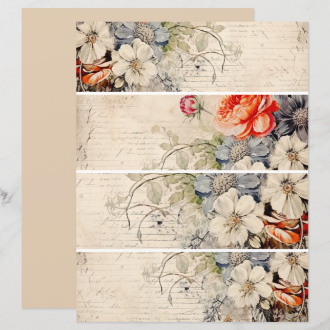 Collage Fleurs Vintage 1 (Devant / Derrière)