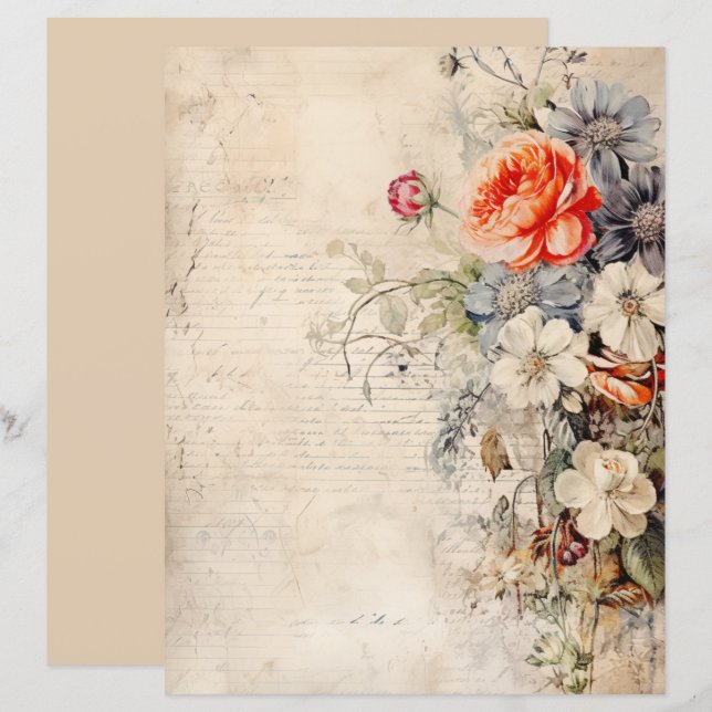 Collage Fleurs Vintage 1 (Devant / Derrière)