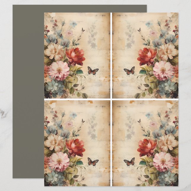 Collage Fleurs Vintage 2b (Devant / Derrière)