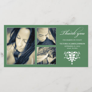 COLLAGE FORMEL VERT CARTE DE REMERCIEMENTS maria