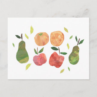 Collage Fruit Illustration Carte postale