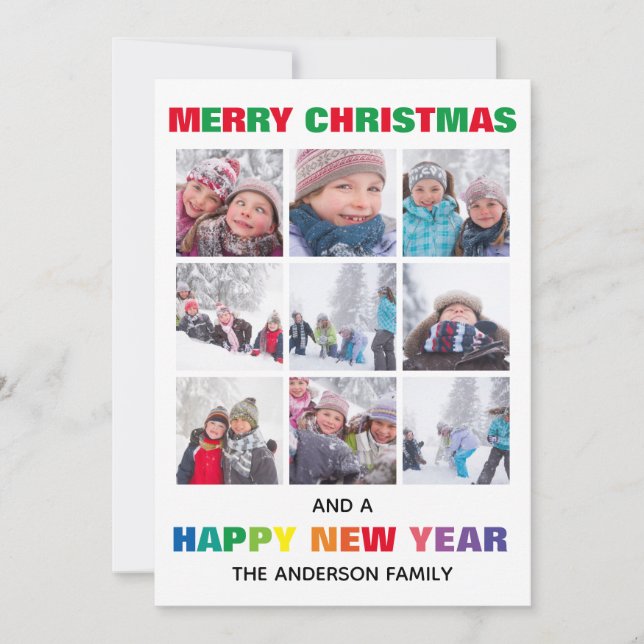 Collage Joyeux Noël Arc-en-ciel - Carte de Noël (Devant)