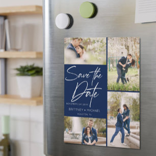 Collage Lettré À La Main Enregistrer La Date Marin