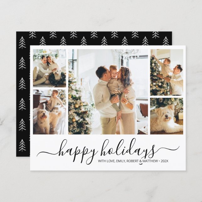 Collage minimaliste Budget Flyer de Noël (Devant / Derrière)