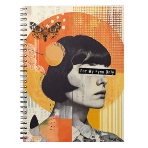 Collage moderne carnet "Pour mes yeux seulement"