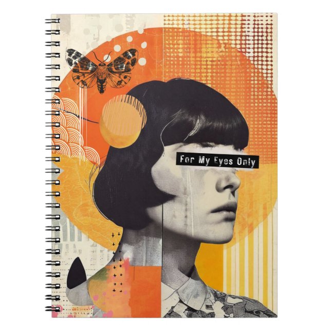 Collage moderne | carnet "Pour mes yeux seulement" (Devant)