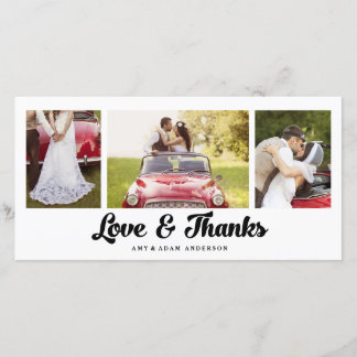 Collage moderne | Carte photo mariage Merci