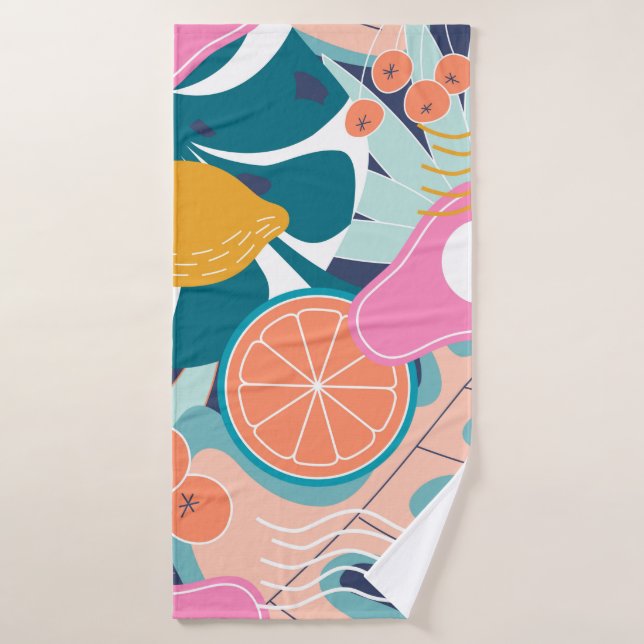 Collage moderne floral sans couture motif. Exposit (Serviette de bain)