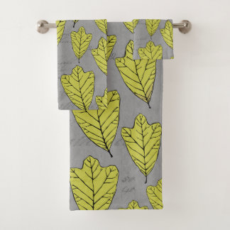 Collage Motif Feuille de chêne jaune contemporain