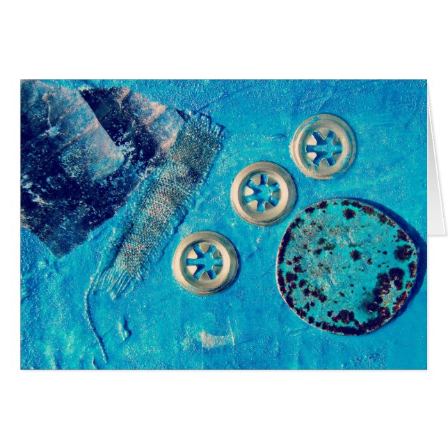 Collage multimédia mixte Blues (Devant horizontal)