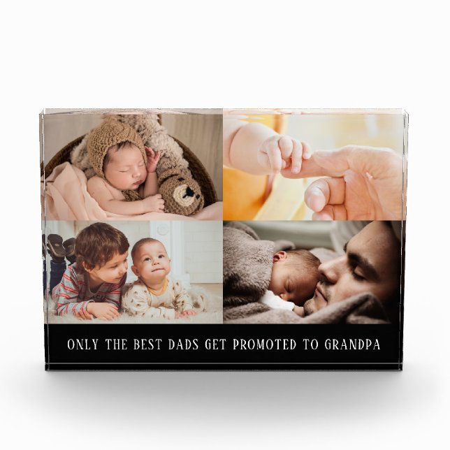 Collage noir moderne pour bloc photo grand-père (Devant)