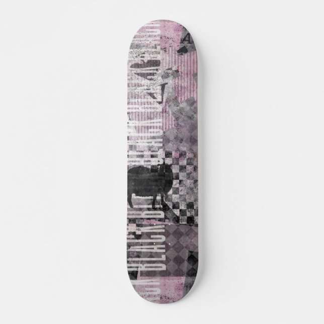 Collage noir violet c sur skateboard (Devant)