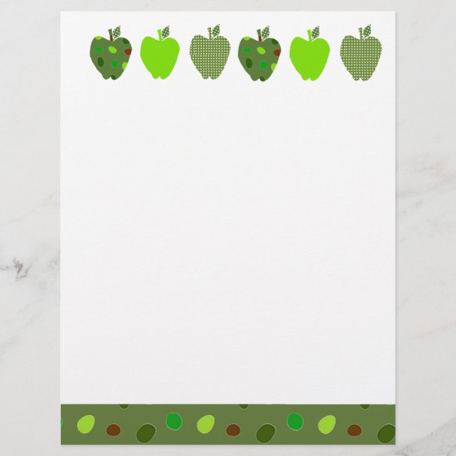 Collage numérique Vert Jolie Pommes mignonnes (Devant)