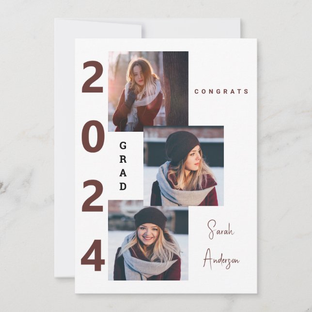 Collage photo 2024 Faire-part de fin d'année en Bo (Devant)