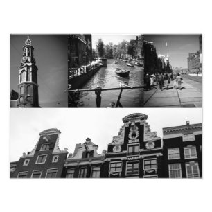 Collage photo Amsterdam 2 en noir et blanc
