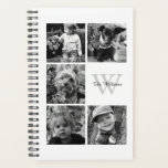 Collage photo blanc et monogramme<br><div class="desc">Belle conception personnalisée de collage photo.</div>