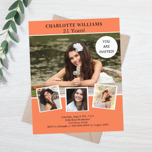 Collage photo corail invitation anniversaire